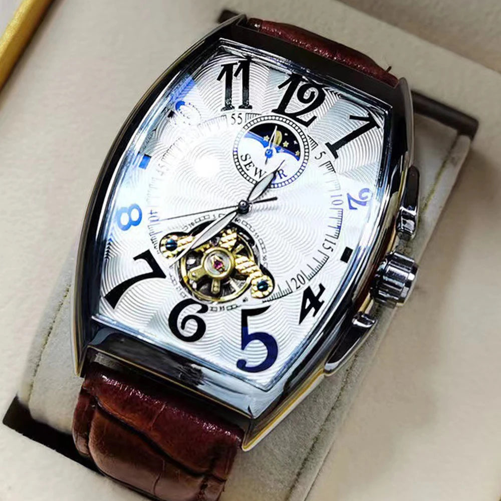 Luxury Mens Automatic Mechanical Watches Tourbillon Skeleton Wrist Clock Male Luminous