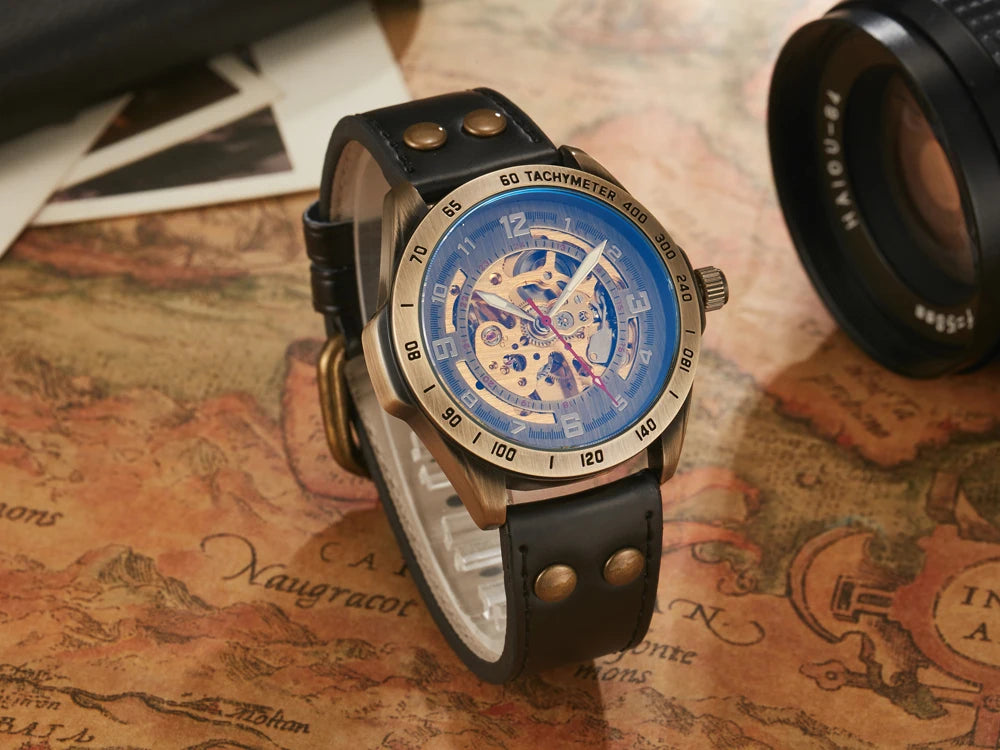 Luxury Mens Automatic Mechanical Watches Tourbillon Skeleton Wrist Clock Male Luminous