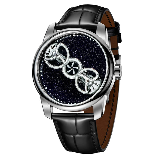 OBLVLO Men Automatic Watch 41MM Luxury Mechanical Wristwatch Luminous Waterproof Sapphire Rotatable Small Disks
