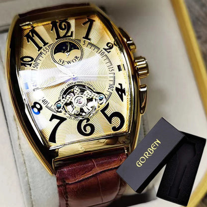 Luxury Mens Automatic Mechanical Watches Tourbillon Skeleton Wrist Clock Male Luminous