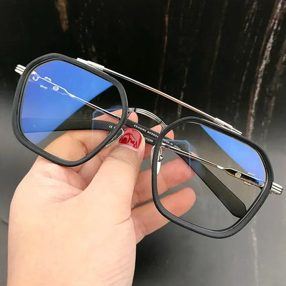New Fashion Men Sunglasses Oversized Frame Women Anti-blue Light Transparent Glasses UV400 Eyewear Flat Mirror Eyeglass