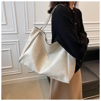 Women Tote Bag Fashion Soft Pu Leather Shoulder Bag Retro Crossbody Bag