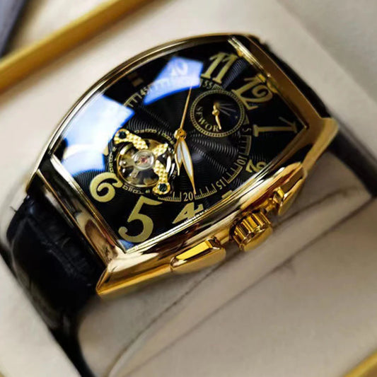 Luxury Mens Automatic Mechanical Watches Tourbillon Skeleton Wrist Clock Male Luminous