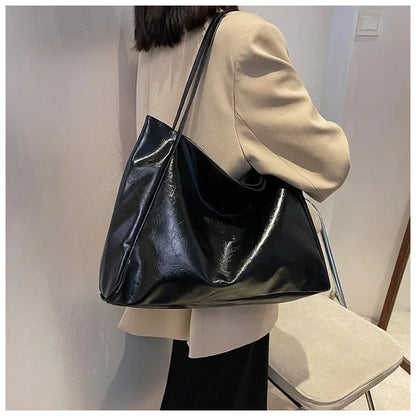 Women Tote Bag Fashion Soft Pu Leather Shoulder Bag Retro Crossbody Bag