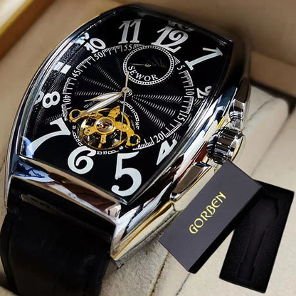 Luxury Mens Automatic Mechanical Watches Tourbillon Skeleton Wrist Clock Male Luminous