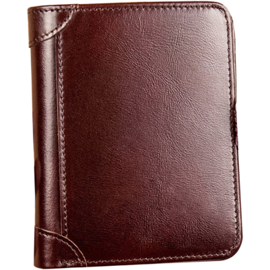 PU Leather Money Bag for Men with Card Holder - Chocolate Color